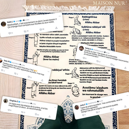 Tapis de prière avec guide intégré - Maison Nur