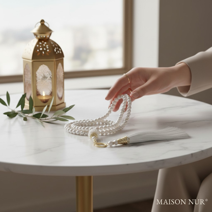 Tapis de prière avec guide intégré - Maison Nur